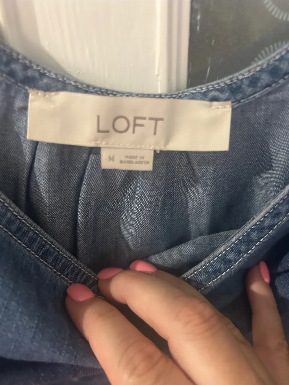 Loft Denim Puff-Sleeve Women's Top - Blue